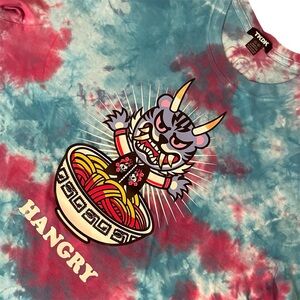 Tokidoki Tigeroni Tie Dye Shirt Hangry Blue Tiger Demon Noodle Men’s Large NWT